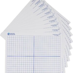 Learning Resources 9"x 11" Double Sided X-Y Axis Dry Erase Mats, Graphing, Math Classroom Accessories, Teaching Aids, Set of 10, Ages 6+